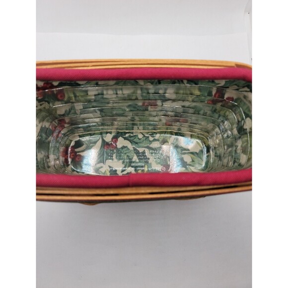 Longaberger 2004 Holiday Helper Basket and Holly Liner And Protector - Picture 5 of 16